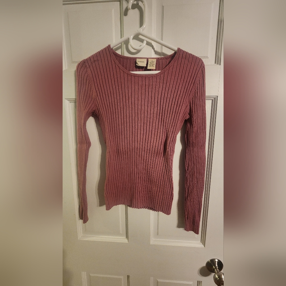 Merona Ribbed Scoop Neck Sweater in Mauve